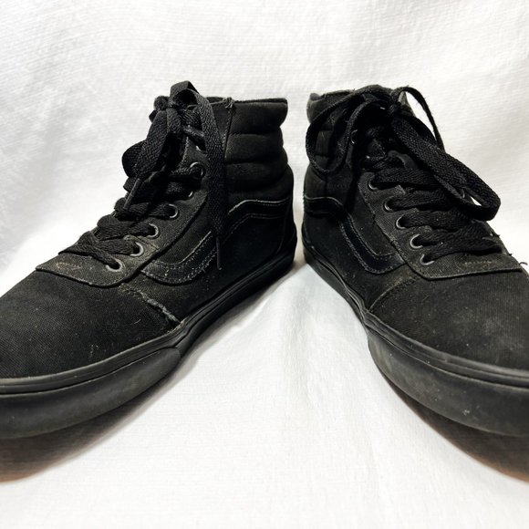 VANS - Men's Black Canvas High-Top VANS Sneakers - 11.5 - Picture 3 of 4